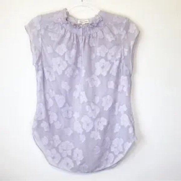 Rebecca Taylor lilac sheer floral top size 4 - Picture 1 of 4